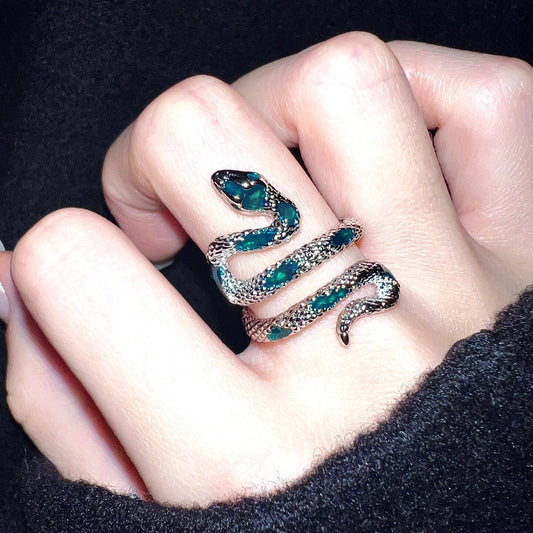 Slytherin Snake Twining Open Ring