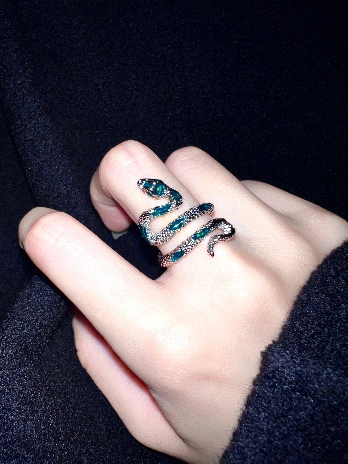 Slytherin Snake Twining Open Ring