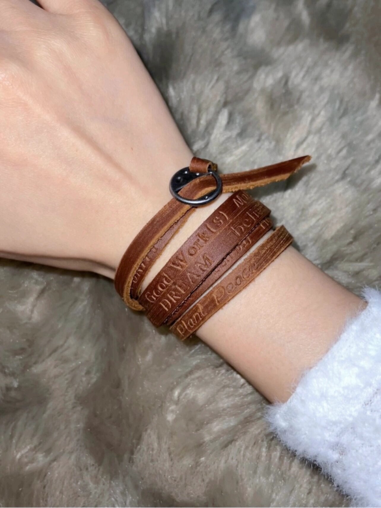 Punk Style Vintage Brown Leather Adjustable Bracelet Necklace