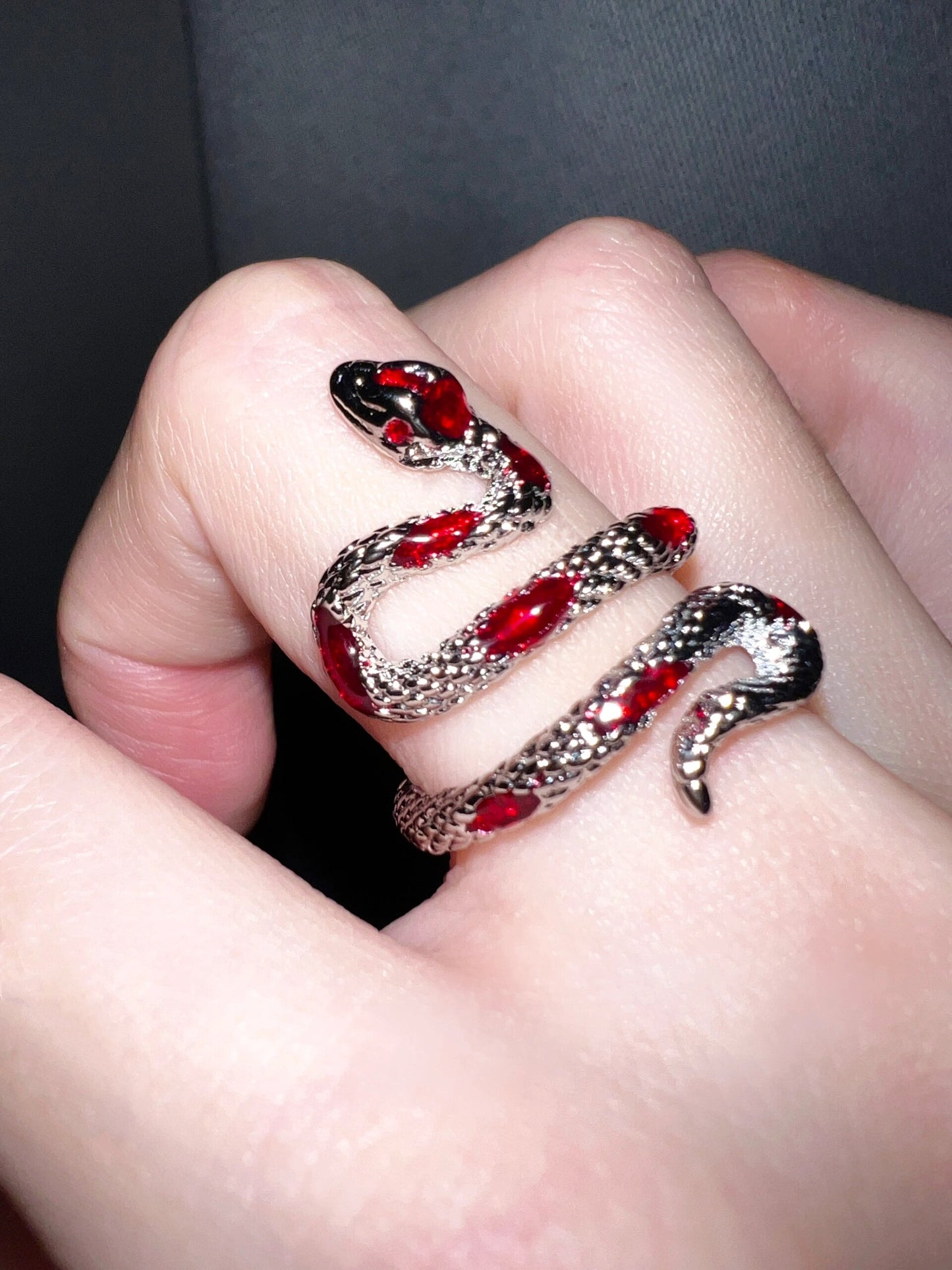 Slytherin Snake Twining Open Ring