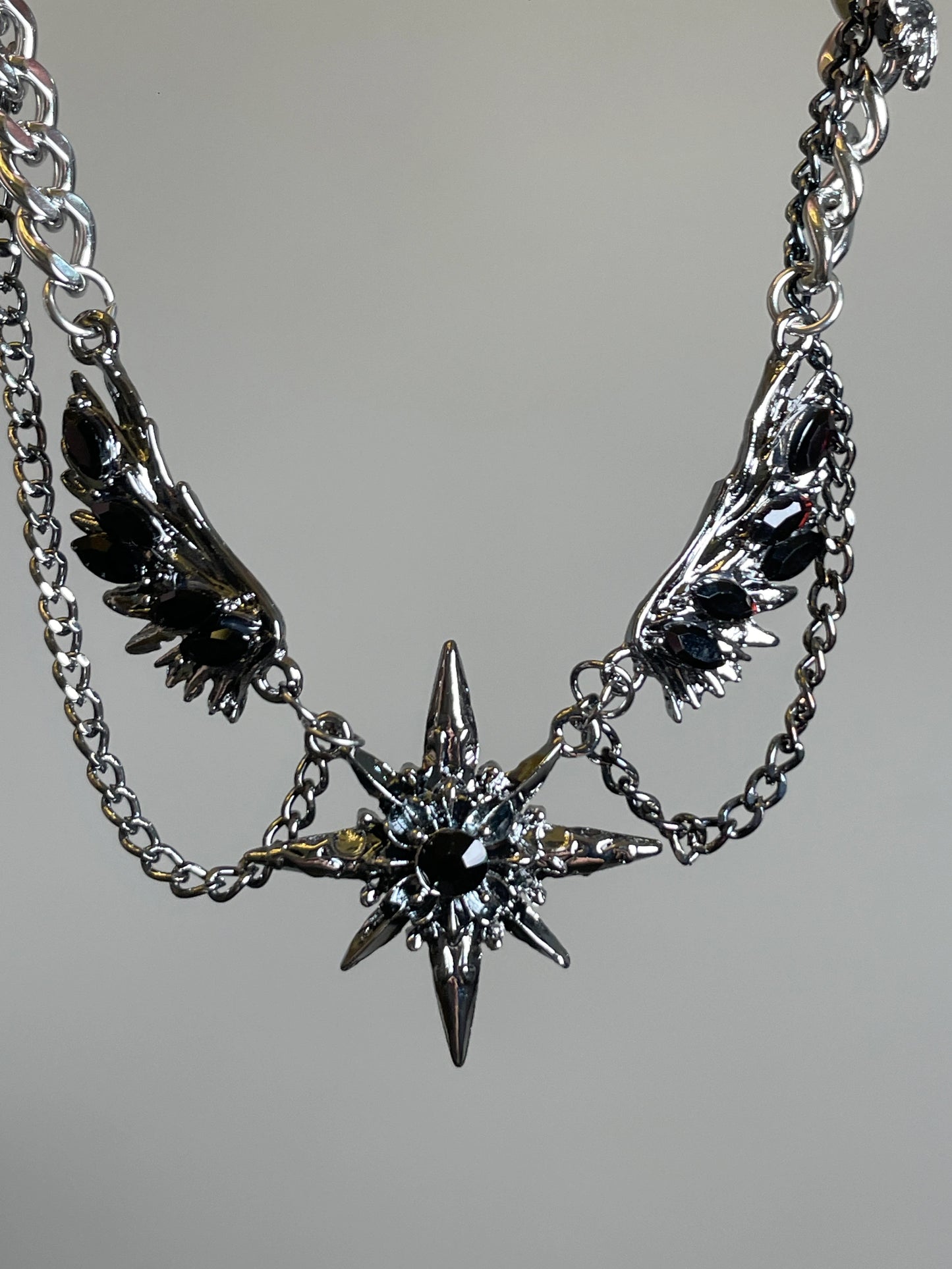 Star Black Angel's Wings Choker Necklace