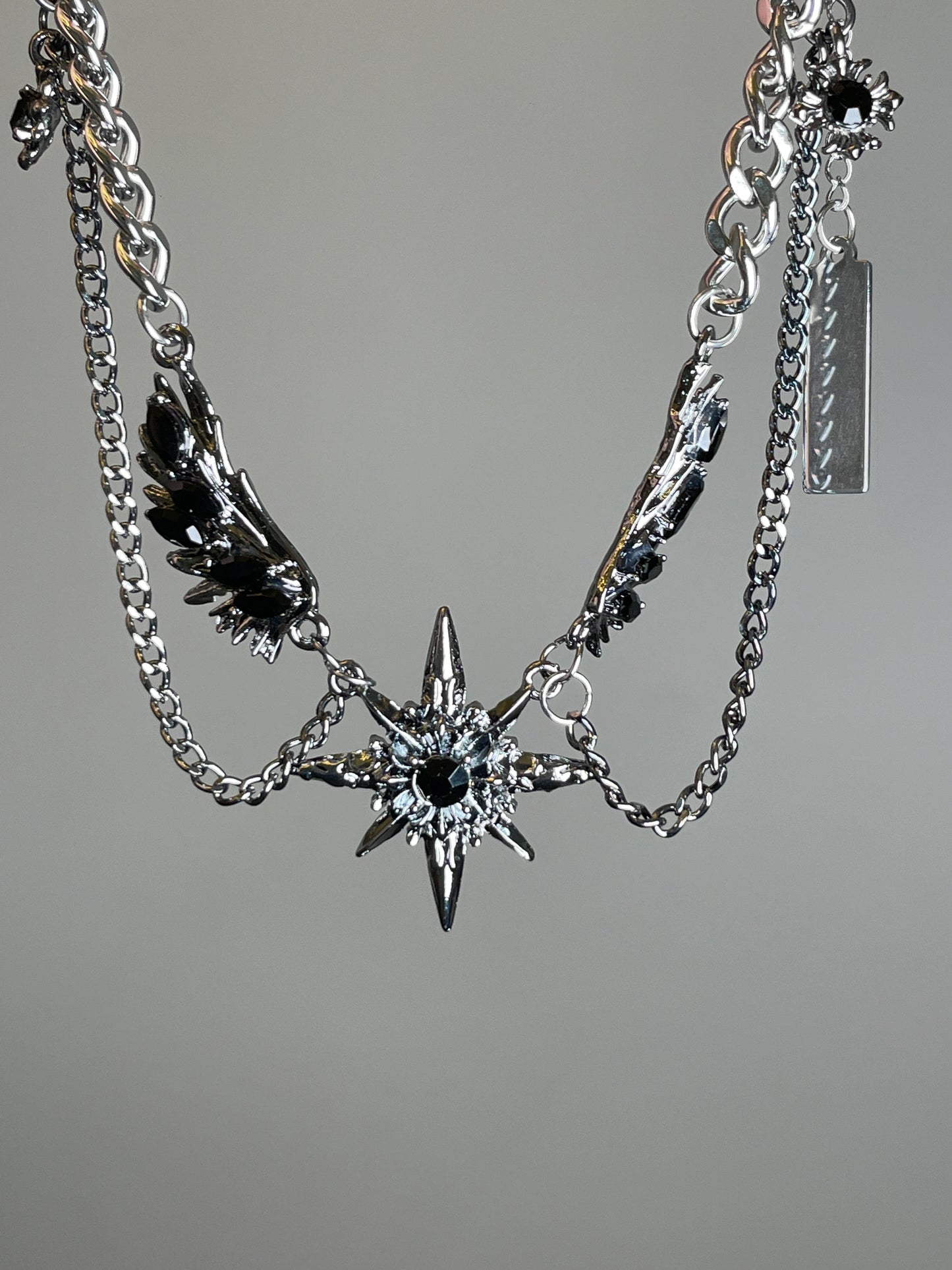 Star Black Angel's Wings Choker Necklace