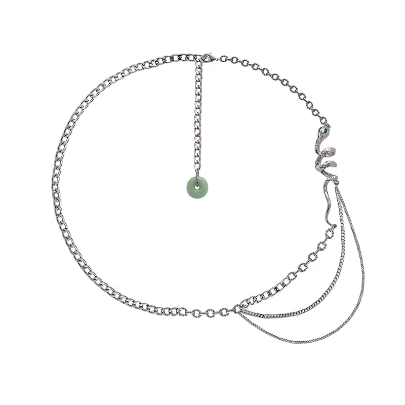 Slytherin Snake Jade Donut Tassel Waist Chain