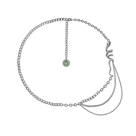 Slytherin Snake Jade Donut Tassel Waist Chain