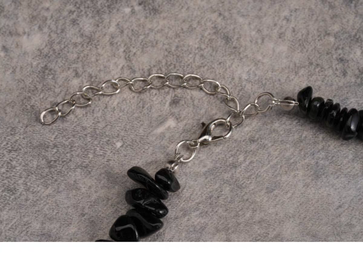 Mystic Raven Black Beads Necklace