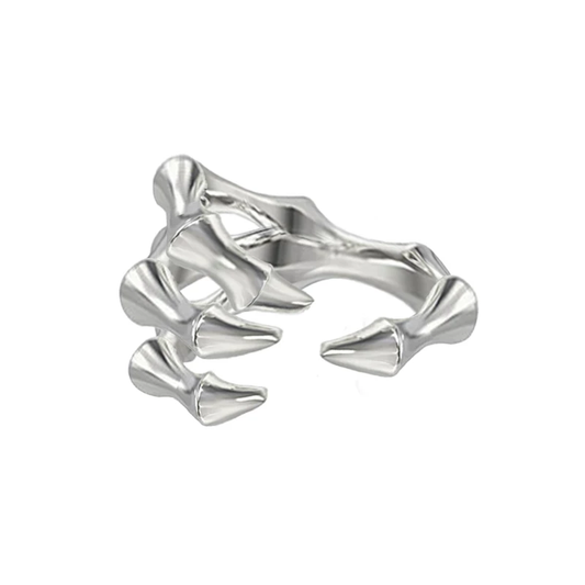 Silver Designer Punk Dragon Claw Unisex Ring